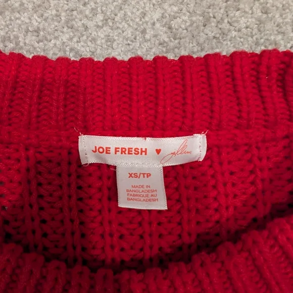 EUC Joe Fresh x jillian harris Women's XS Sweater Christmas Red - Picture 4 of 5